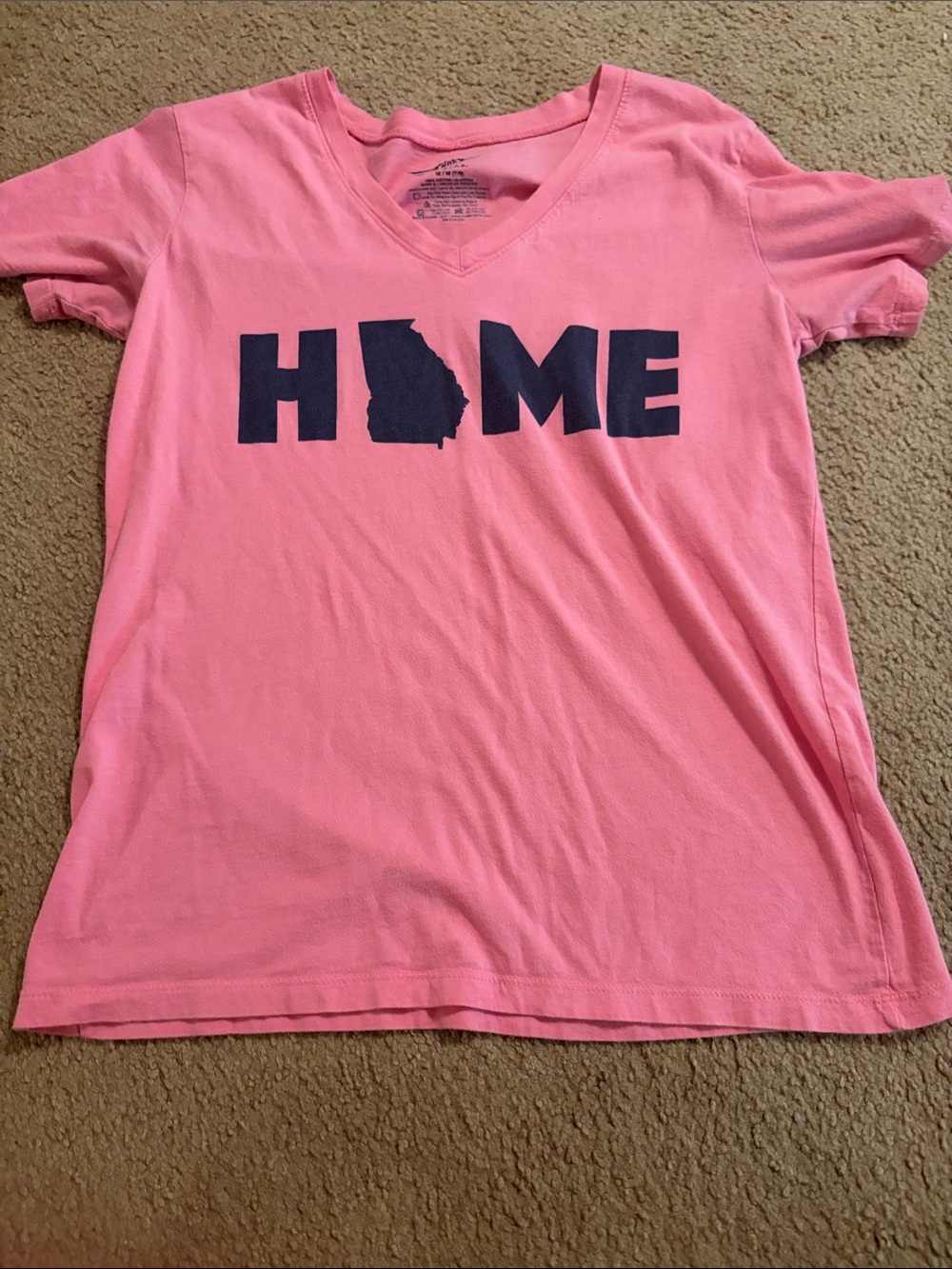 Pink HOME Georgia Graphic V-Neck Tee